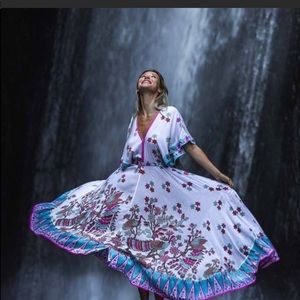 Warriors of the Divine Ode to Bali Peacock Print Dress